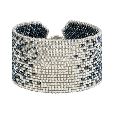 Brazalete Telar Plata Grueso Difuminado Acerina
